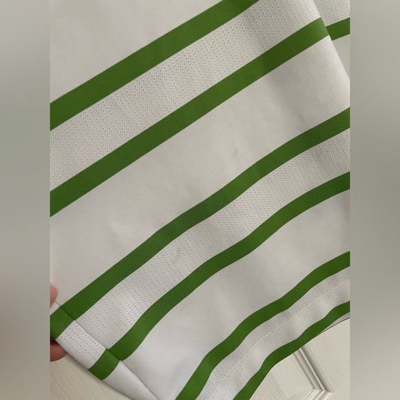 Nike Golf Fit Dry large Green and White Striped Polo - Picture 7 of 7